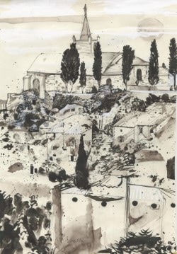 French Town. Pen and Ink. 1997
